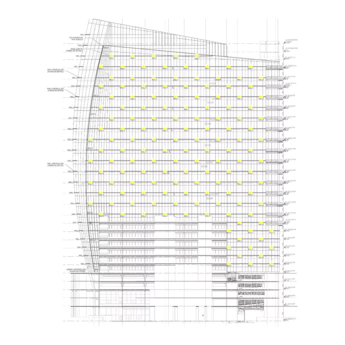 A architectural drawing outlying the various position Huayi's lights will be placed.